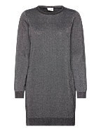 VISANJA L/S GLITTER KNIT DRESS /B - BLACK