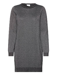 Vila VISANJA L/S GLITTER KNIT DRESS /B - Korte kjoler - BLACK / black