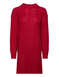 Vila VIKANA L/S DETAILED KNIT DRESS /B - Korte kjoler - EQUESTRIAN RED / red