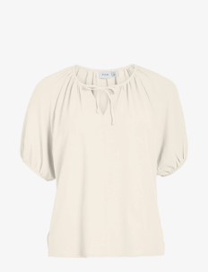 Vila VINOVA S/S TOP/TES - Kortermede skjorter - EGRET / cream