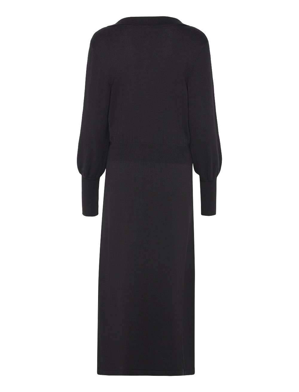 Vila - VICOMFY L/S COLLAR RIB KNIT DRESS - NOOS - strikkede kjoler - black - 1