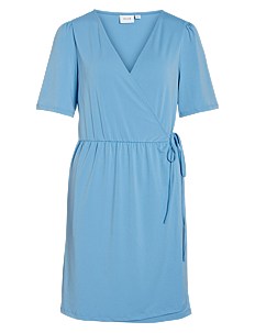 Vila VINAYELI S/S SHORT WRAP DRESS - NOOS - Korte kjoler - BLISSFUL BLUE / blue