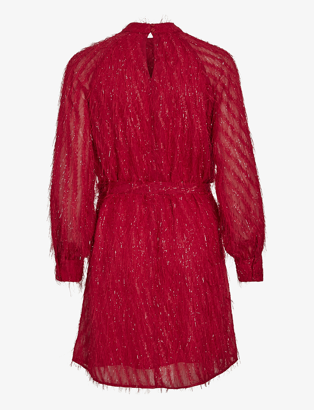 Vila - VIFEATHER L/S HIGH NECK SHORT DRESS/KA - festkjoler - fiery red - 1