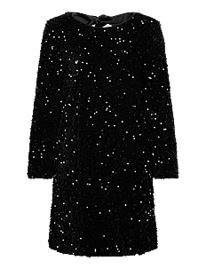 Vila VIARIA L/S O-NECK OPEN BACK DRESS/KA - Korte kjoler - BLACK / black