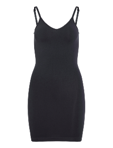 Vila VIMACIE V-NECK S/L SEAMLESS DRESS - Korte kjoler - BLACK BEAUTY / black