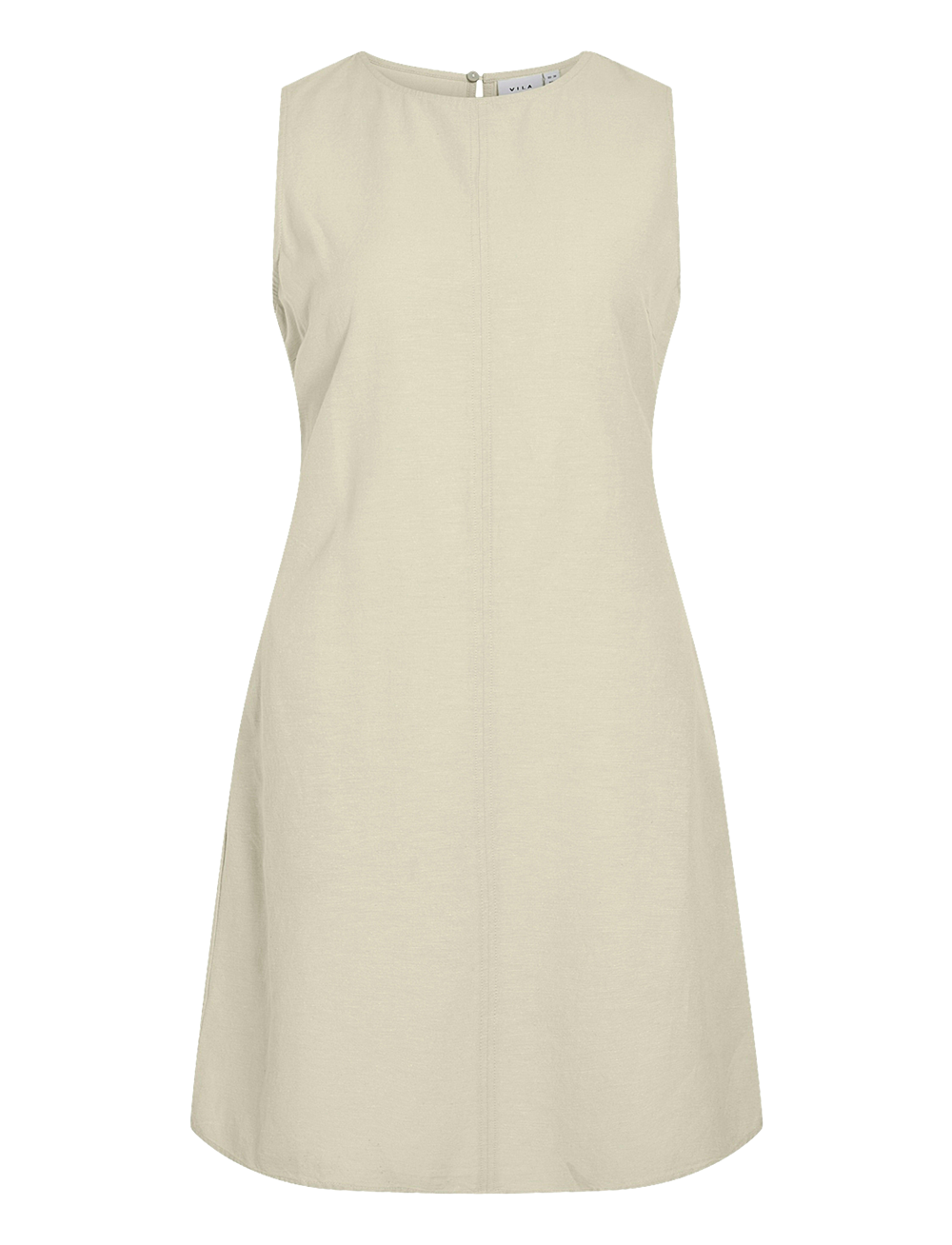 Vila - VIPRISILLA O-NECK S/L SHORT DRESS - sommerkjoler - super light natural melan - 0