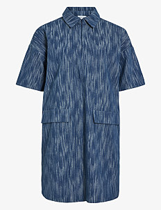 Vila VIKUBRA 2/4 DEMIM DRESS - Korte kjoler - MEDIUM BLUE DENIM / navy