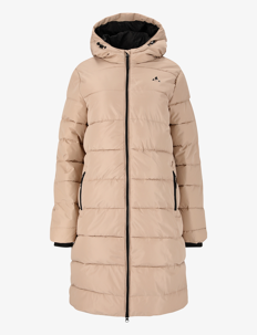 Whistler Amaret W Long Puffer Jacket - Kåper - SIMPLY TAUPE / beige